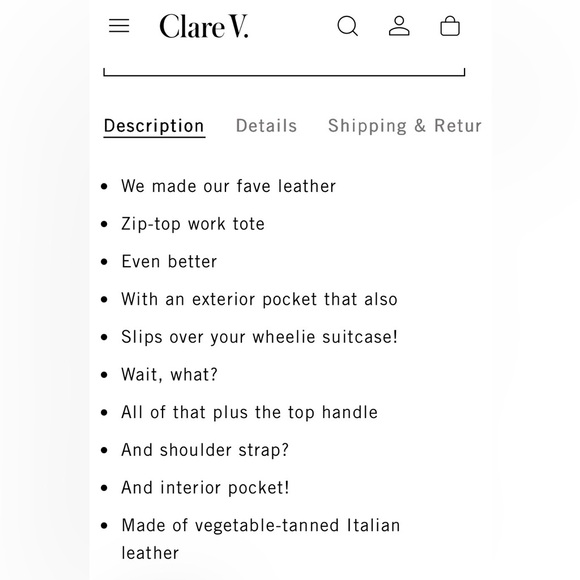 Clare V Black Le Zip Sac with travel pouch - Picture 11 of 12